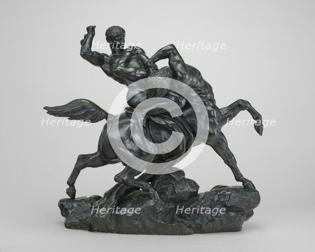 Lapith (Theseus) Fighting an Centaur (sketch), model c. 1846/1848, cast by 1873. Creator: Antoine-Louis Barye.