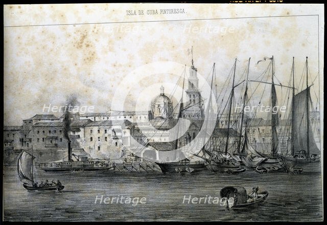 San Francisco Pier in Havana, 1840. Creator: Mialhe, Federico (1810-1881).