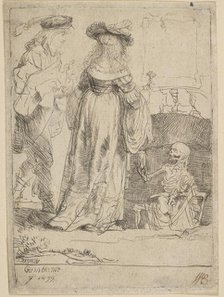 Death Appearing to a Wedded Couple from an Open Grave, 1639. Creator: Rembrandt Harmensz van Rijn.