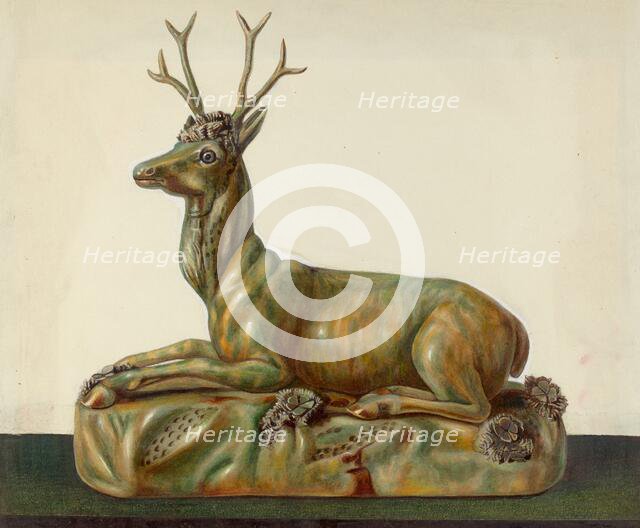 Stag Statuette, 1935/1942. Creator: Cleo Lovett.