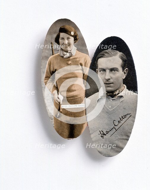 Golfers Henry Cotton and Phyllis Wade, c1930s. Artist: Unknown