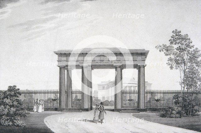The To-my-Dear-Comrades-in-Arms Gate in the Catherine Park at Tsarskoye Selo, 1822. Artist: Thon, Alexander Andreyevich (1790-1858)