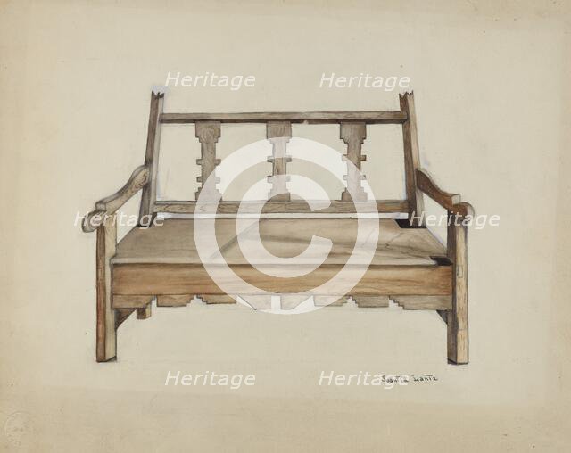 Bench, 1935/1942. Creator: Juanita Lantz.