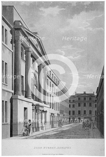 View of John Adam Street, Westminster, London, 1795.                                             Artist: Anon