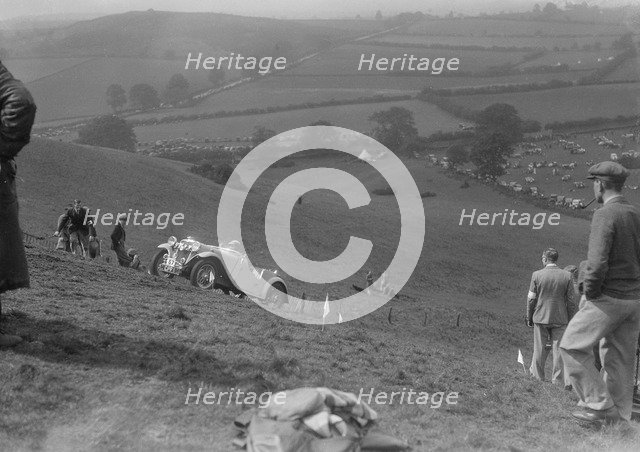 Singer 2-seater sports competing in the MG Car Club Rushmere Hillclimb, Shropshire, 1935. Artist: Bill Brunell.
