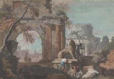 Capriccio with Roman Ruins, ca. 1700-1730. Creator: Marco Ricci.