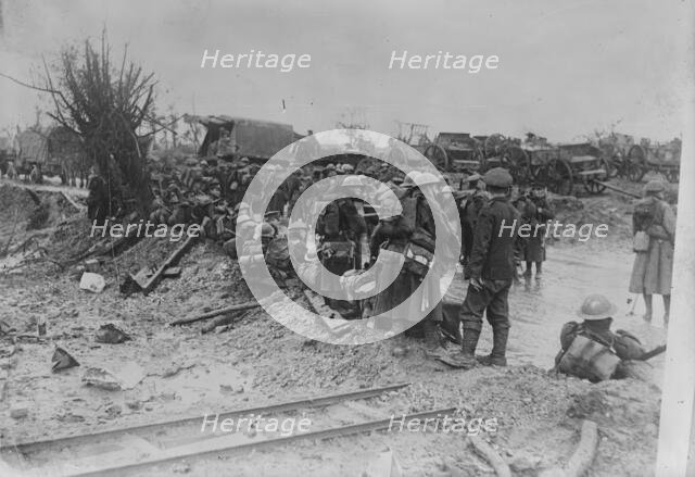 British troops resting on road, between c1915 and 1918. Creator: Bain News Service.