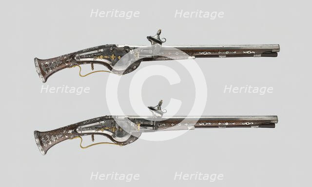 Pair of Wheellock Pistols, Rhineland, 1620/30. Creator: Unknown.