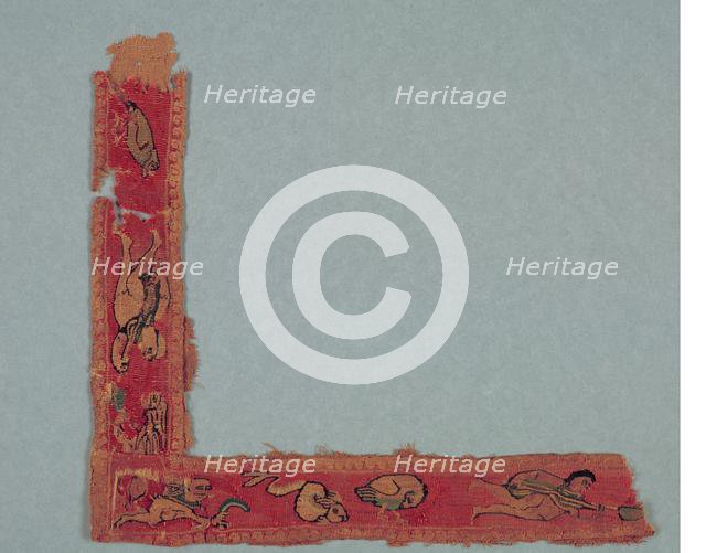 Fragment from a Child's Tunic: Right Corner Band, 600s - 700s. Creator: Unknown.