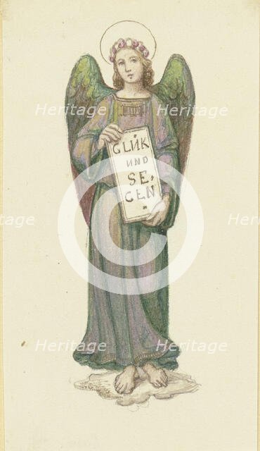 Angel with a banner: Good fortune and blessings. Creator: Marie Ellenrieder.