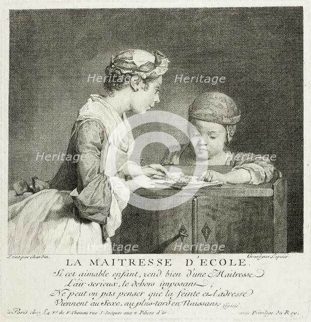 School Mistress, c. 1740. Creator: Francois Bernard Lepicie.