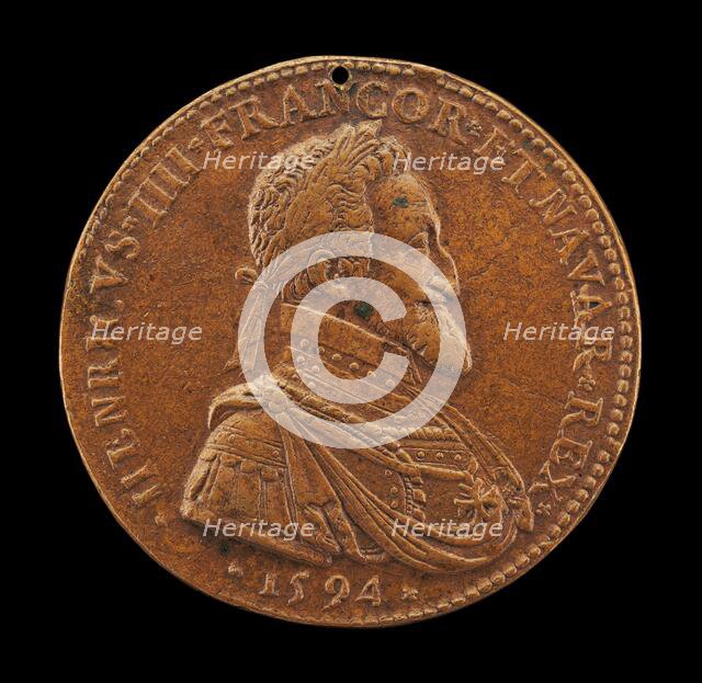 Henri IV, 1553-1610, King of France 1589 [obverse], 1594. Creator: Philippe Danfrie.