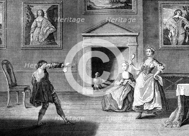 'Battledore and Shuttlecock', 1743.Artist: Nathaniel Parr