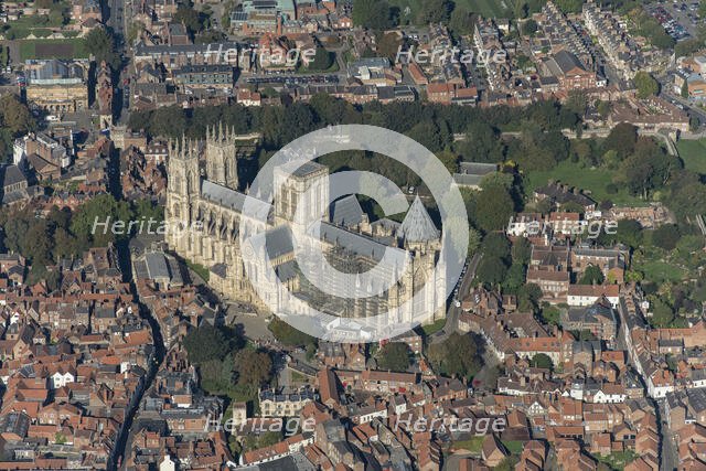 York Minster partly under scaffolding, Cathedral Church of St Peter, York, 2023. Creator: Robyn Andrews.