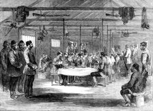 Christmas-Day in the Crimea - Dinner of Captain Brown's Company, 57th Regiment - sketched by J. A. C Creator: Unknown.