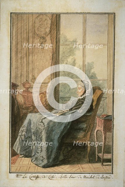 The Comtesse de Cossé in a Salon, after 1768. Creator: Unknown.