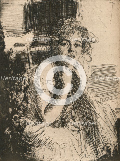 Portrait of Mlle Emma Rassmussen, 1904, (1906). Artist: Anders Leonard Zorn