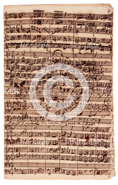 Autograph manuscript of the Cantata "Auf Christi Himmelfahrt Allein" (BWV 128), 1725. Creator: Bach, Johann Sebastian (1685-1750).