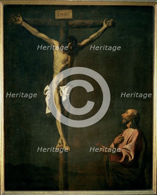  'Saint Luke as a painter before Christ on the Cross'.