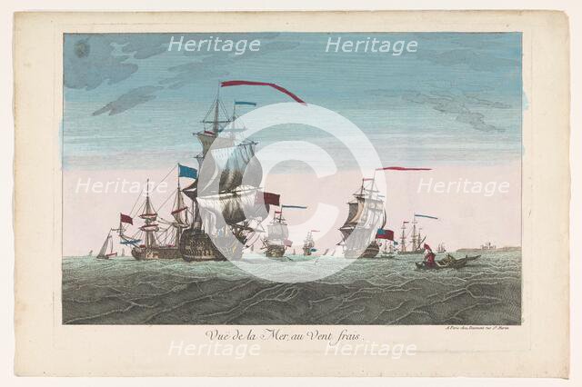 Seascape with ships and boats in the wind, 1745-1775. Creator: Unknown.