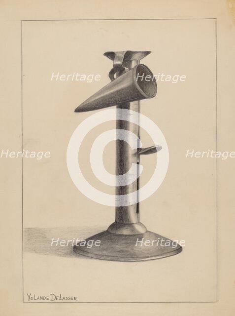Candlestick, c. 1936. Creator: Yolande Delasser.