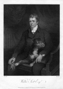 Sir Walter Scott, 1st Baronet, prolific Scottish historical novelist and poet, 1810. Artist: James Heath