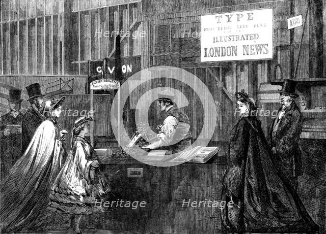 The International Exhibition: Besley's type-casting machine..., 1862. Creator: Unknown.
