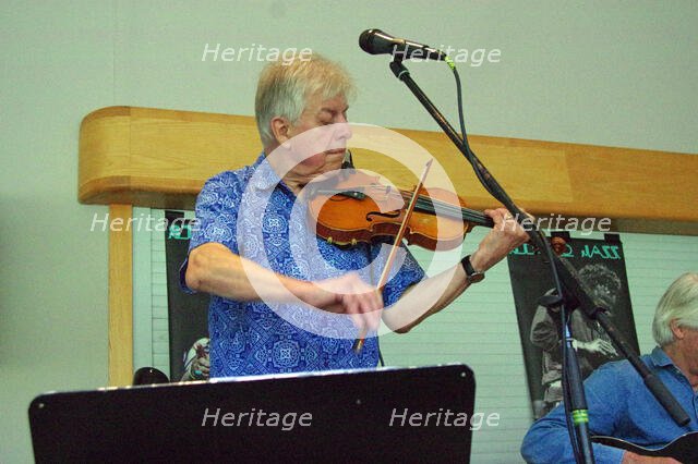 Mike Piggott, Mike Piggott’s Hot Club Trio, The Hawth, Crawley, West Sussex, 20 July 2025. Creator: Brian O'Connor.