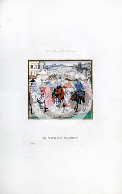 The Canterbury Pilgrimage, late 15th century, (1843).Artist: Henry Shaw