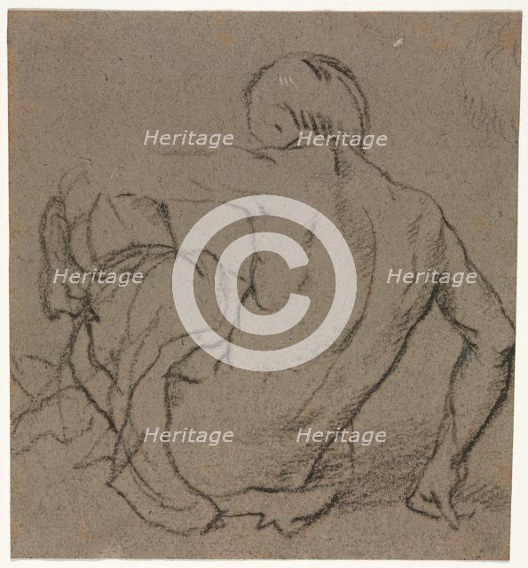 Man Seated on the Ground, Seen from Behind (recto), 1500s. Creator: Unknown.