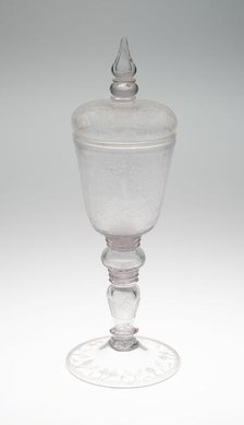 Covered Goblet (Pokal) with a Bear Hunt, Nuremberg, 1680/1700. Creator: Unknown.
