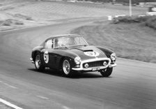 Mike Parkes driving a Ferrari, Brands Hatch, Kent, 1961. Artist: Unknown