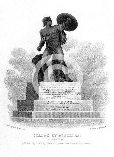 Statue of Achilles, Hyde Park, London, 1827.Artist: S Freeman