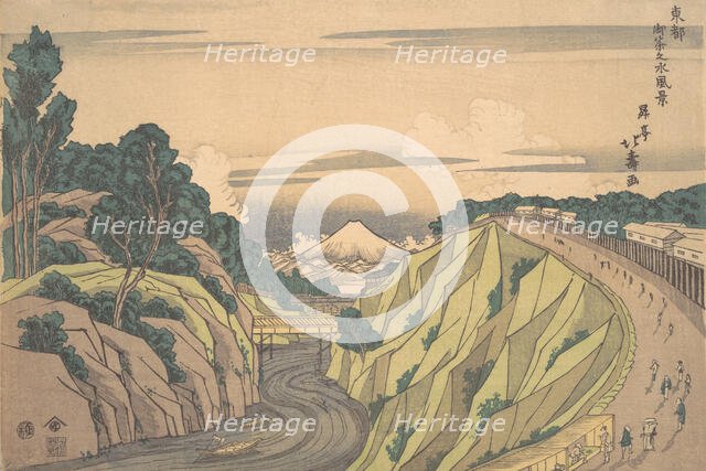 View of Ochanomizu in the Eastern Capital, ca. 1830., ca. 1830. Creator: Shotei Hokuju.