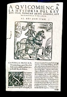 Chronicle of the Kings of Castile by Pedro Lopez de Ayala, beginning of the story of King John I …