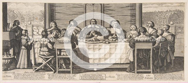 The Benediction at Table, ca. 1635. Creator: Abraham Bosse.