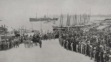 Arrival of Captain-General Andrés González Muñoz, San Juan, Puerto Rico, 11 January 1898. Creator: Unknown.
