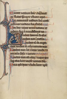 Initial L: A Woman Praying to Christ; Bute Psalter, text and illumination about 1285. Creator: Bute Master.