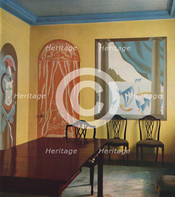 'Wall decorations in a flat at Portman Court', 1933.  Artist: Unknown.