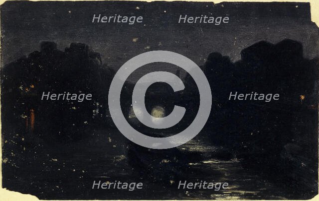 Nightfall on the banks of the Seine, c1870. Creator: Charles-Emile Cuisin.