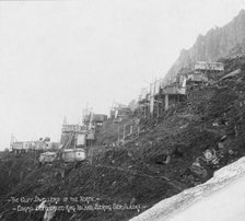 Eskimo cliff dweller settlement, between c1900 and 1927. Creator: Lomen Brothers.