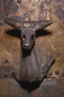Bull, rivetted to large bronze cauldron, Rynkeby, Denmark. Celtic Iron Age, c.6th century BC. Artist: Unknown.
