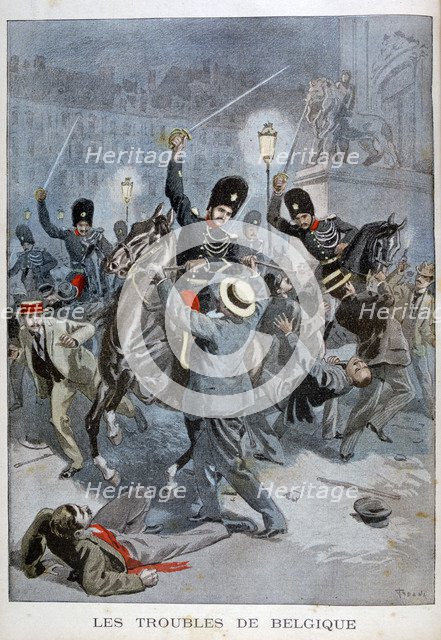 Trouble in Belgium, 1899. Artist: Oswaldo Tofani