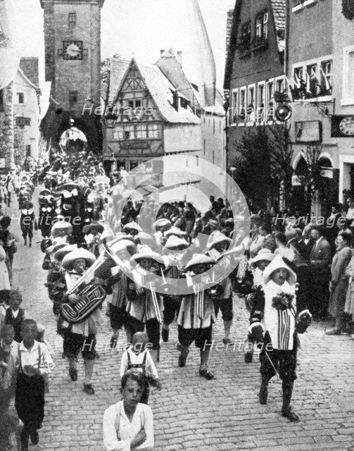 Festival in the medieval old town, Rothenburg ob der Tauber, Bavaria, Germany, 1936. Artist: Unknown