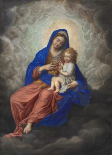 Madonna and Child in Glory, c. 1605-1617. Creator: Isaac Oliver (French, c. 1565-1617).