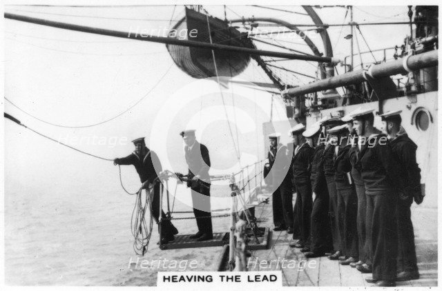 Heaving the lead, 1937. Artist: Unknown