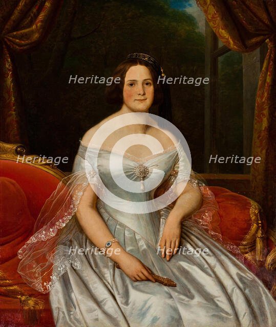 Portrait of Anna Benardaki, ca 1844. Creator: Steuben, Charles de (1788-1856).