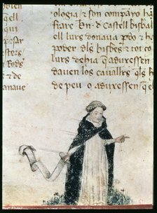 Dominican friar.  Miniature 'Libre dels Feyts del Rei en Jacme' (Manuscript of Poblet), manuscrip…