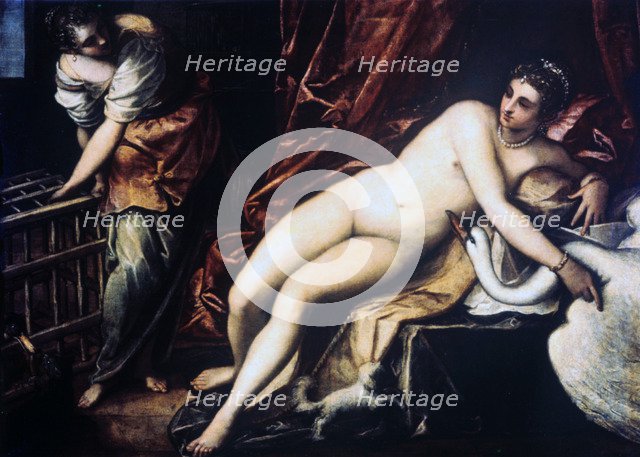 'Leda and the Swan', 1550-1560. Artist: Jacopo Tintoretto