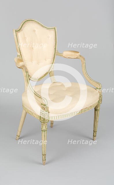 Armchair (one of a pair), England, c. 1770/80. Creator: Unknown.